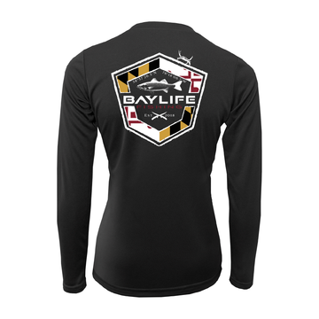 MARYLAND FLAG ROCKFISH LADIES PERFORMANCE FISHING LONG SLEEVE SHIRT