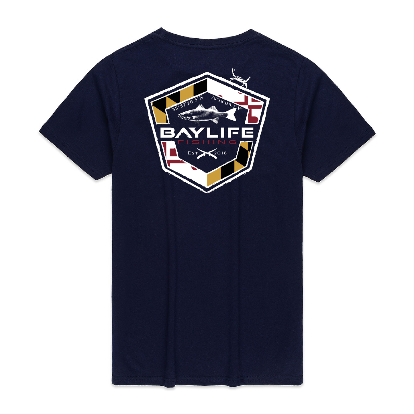 MARYLAND FLAG ROCKFISH PREMIUM SHORT SLEEVE SHIRT | NAVY