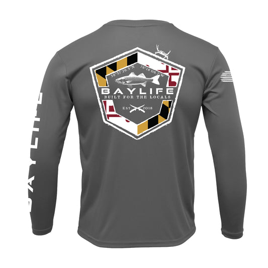 Maryland Locals | UPF 50+ Performance Fishing Shirt | Charcoal Grey