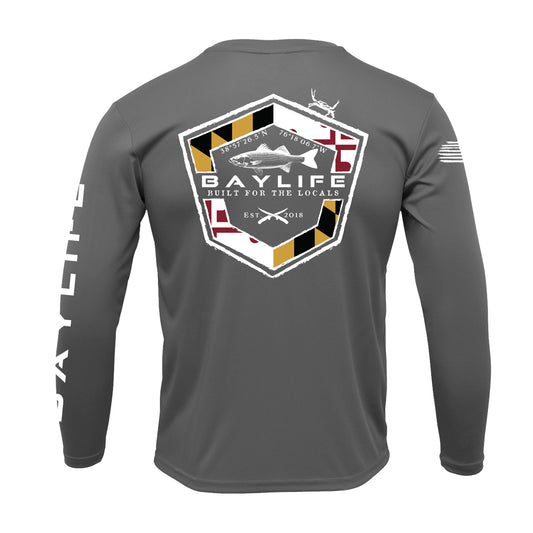 Maryland Rockfish | Performance Long Sleeve | Charcoal