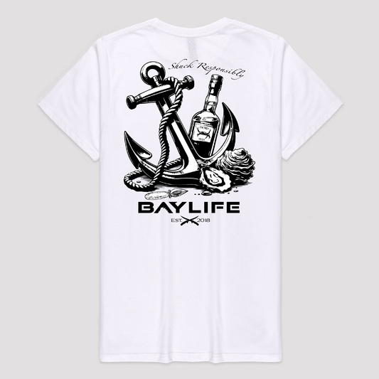 SHUCK RESPONSIBLY PREMIUM SHORT SLEEVE SHIRT | WHITE
