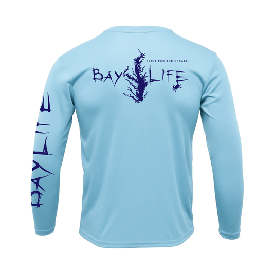 Bay Life Apparel Chesapeake Bay performance long sleeve in ice blue