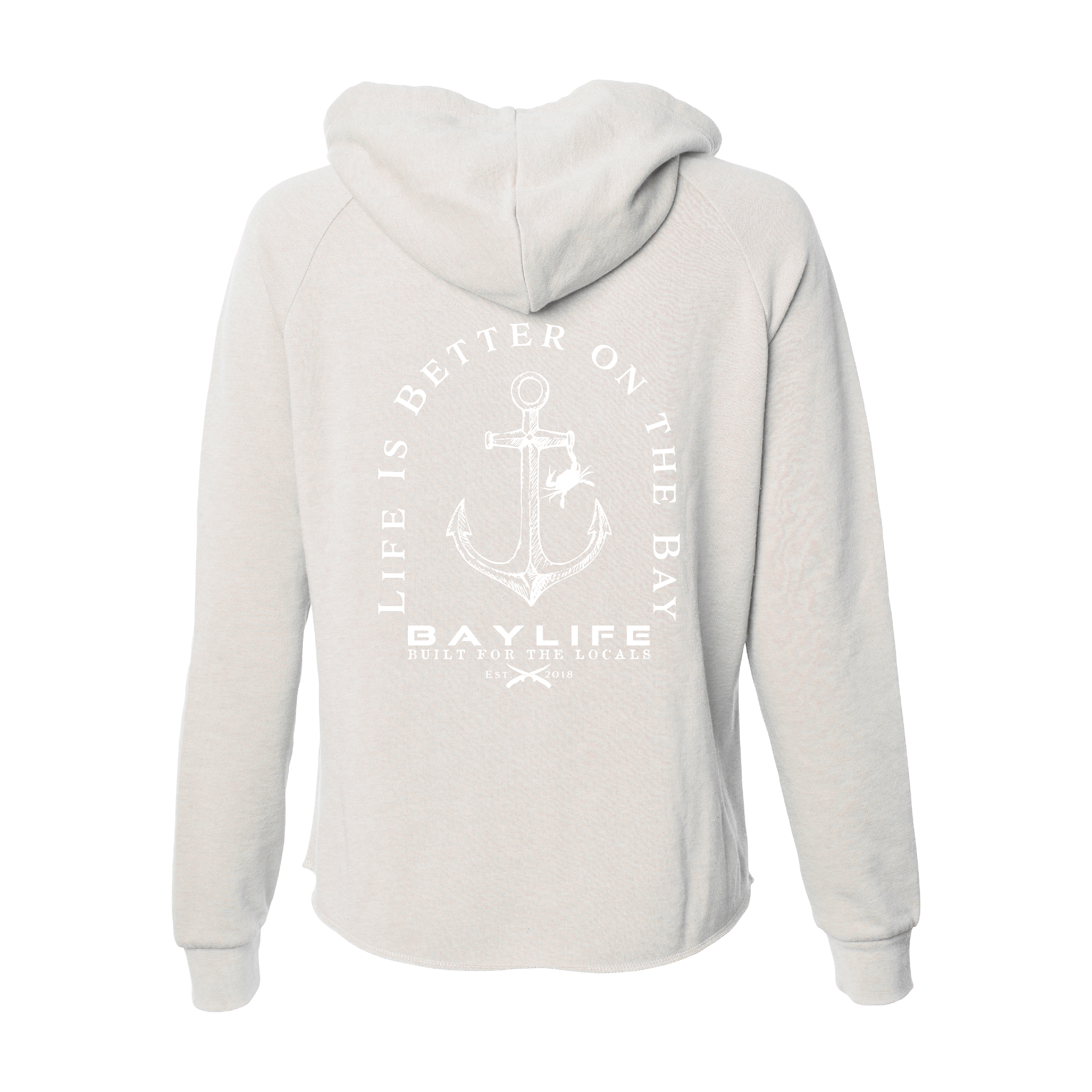 BAY WASHED LADIES PREMIUM ZIP UP FLEECE HOODIE