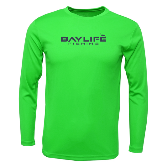 YOUTH PERFORMANCE FISHING LONG SLEEVE SHIRT | NEON GREEN