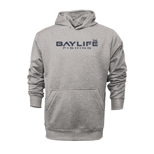 YOUTH BAY LIFE FISHING PERFORMANCE FLEECE HOODIE | HEATHER GREY