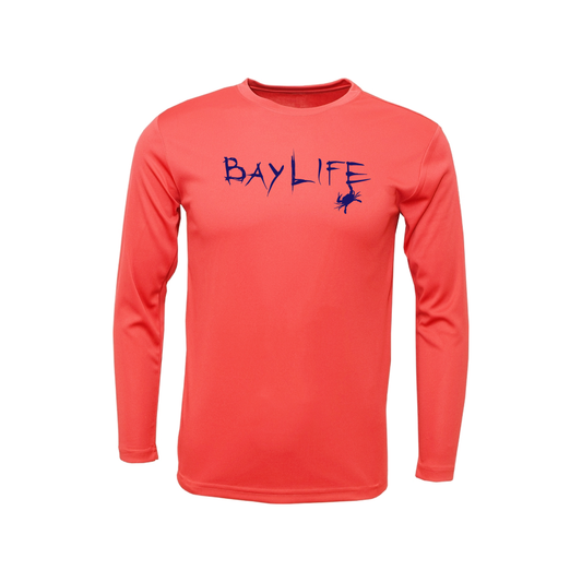The Chesapeake | Youth Performance Long Sleeve | Neon Coral