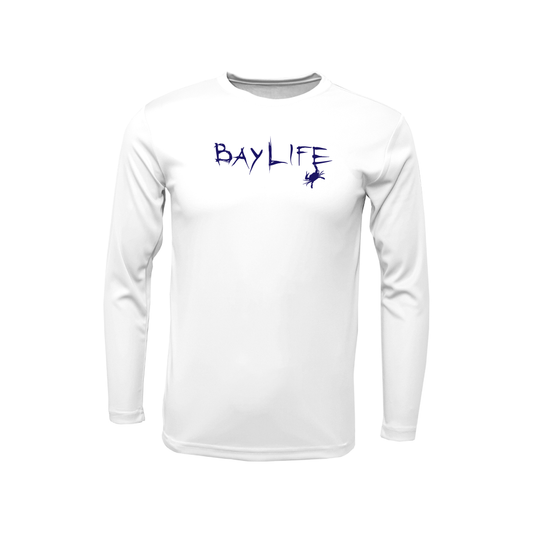 THE CHESAPEAKE YOUTH PERFORMANCE FISHING LONG SLEEVE SHIRT | WHITE