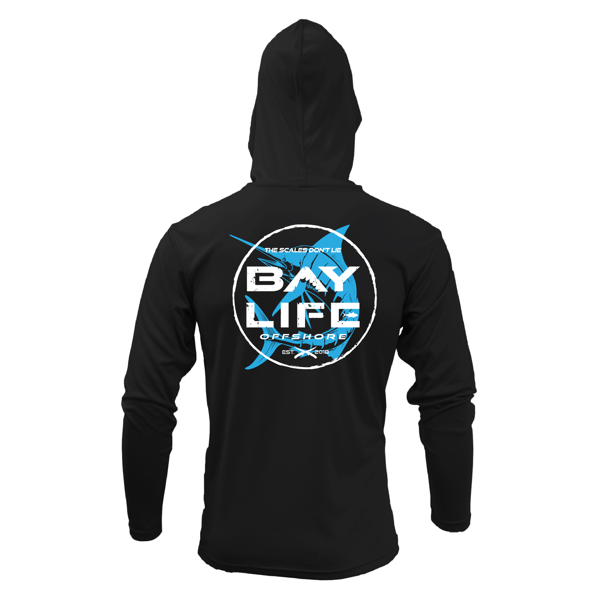 THE SCALES DON'T LIE OFFSHORE SERIES PERFORMANCE FISHING HOODED LONG SLEEVE SHIRT