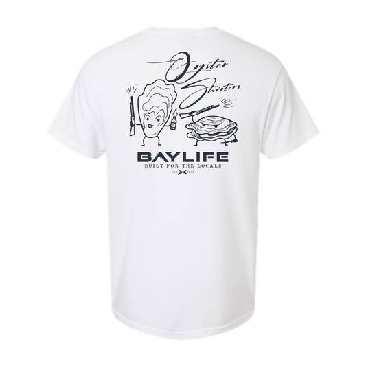 OYSTER SHOOTERS PREMIUM SHORT SLEEVE SHIRT | WHITE