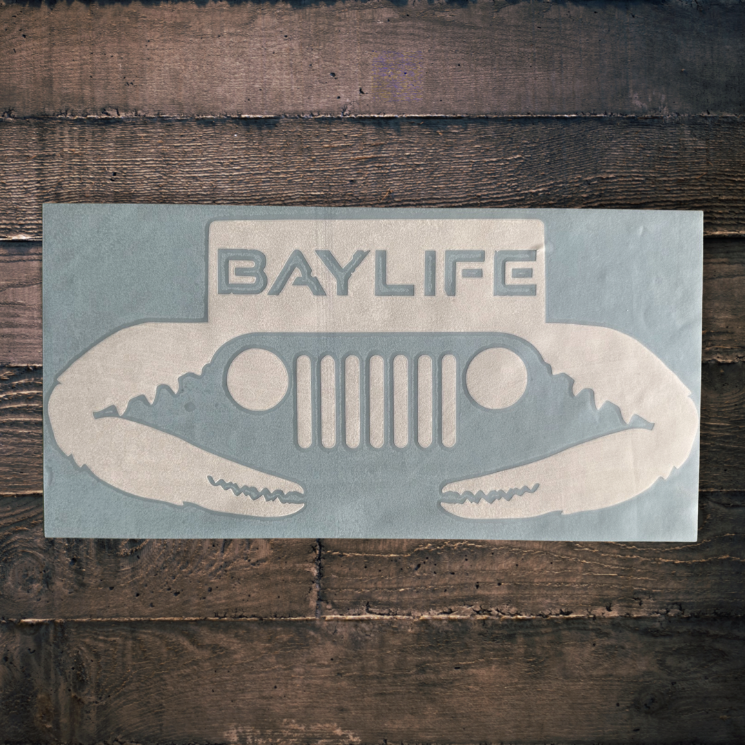 All-Weather Vinyl Decal | Bay Life Crabby Jeep